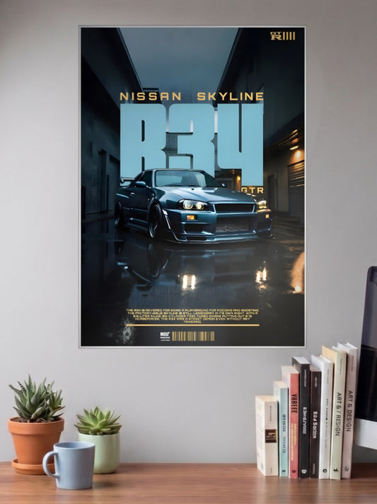 Nissan Skyline R34 Cars Poster