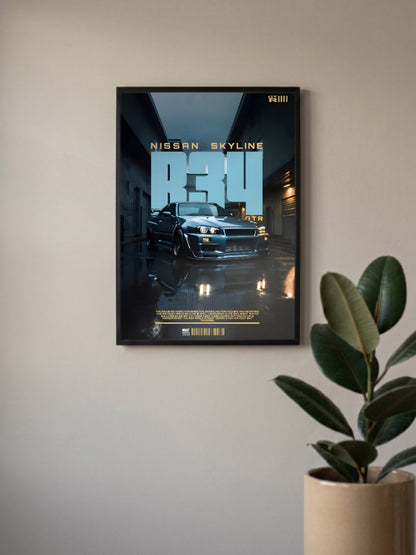 Nissan Skyline R34 Cars Poster