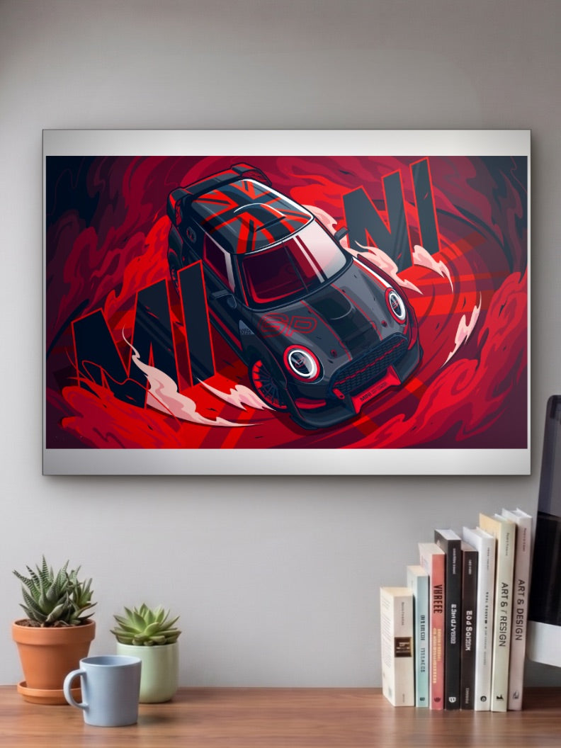 Mini Cooper Car Poster