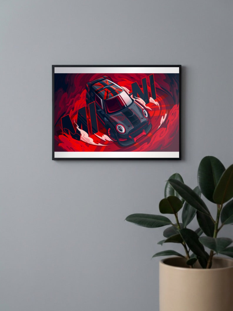 Mini Cooper Car Poster