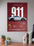Porsche 911 Night Drive Cars Poster