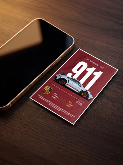 Porsche 911 Night Drive Cars Poster