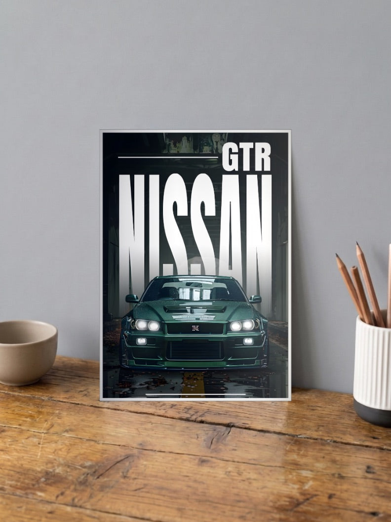 Nissan GT R JDM Royalty Cars Poster