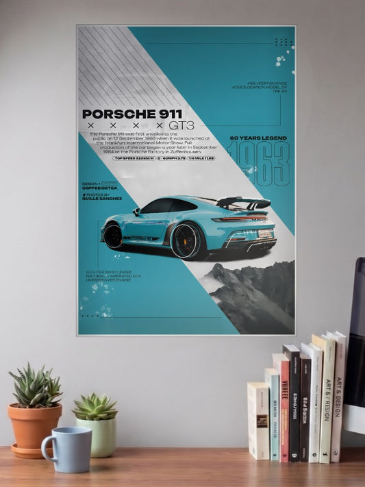 Porsche 911 Road Royalty Cars Poster