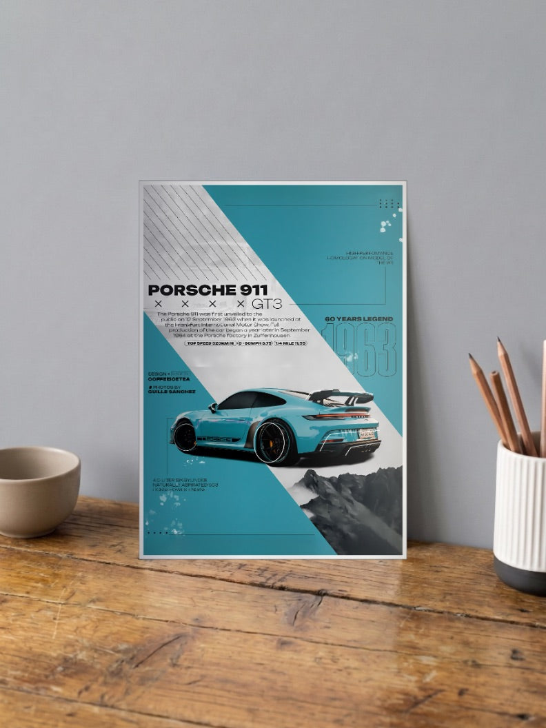 Porsche 911 Road Royalty Cars Poster