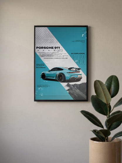 Porsche 911 Road Royalty Cars Poster