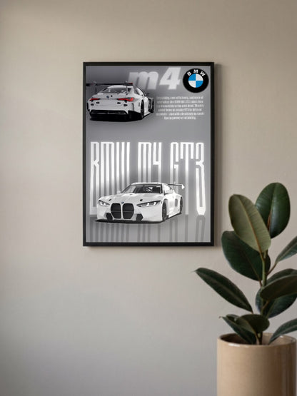 BMW M4 GT3 Track Born Cars Poster