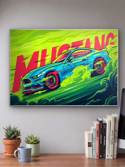 Street Style Ford Mustang GT Car Poster