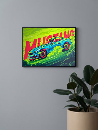 Street Style Ford Mustang GT Car Poster