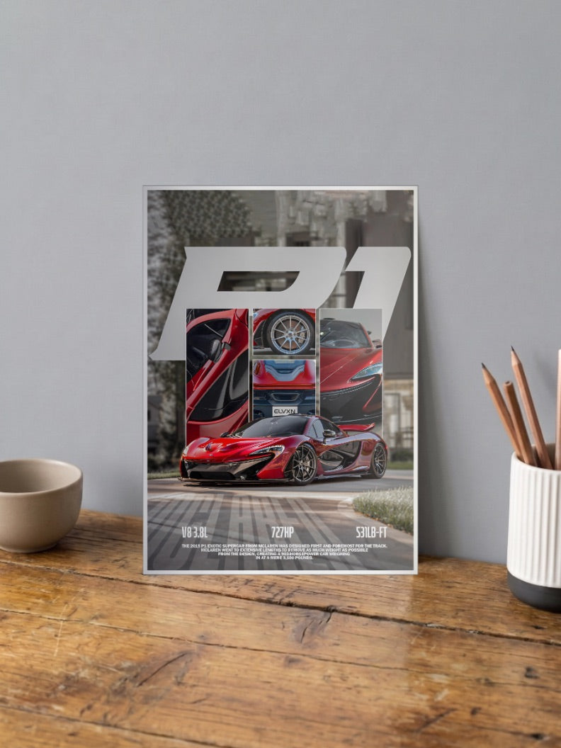 McLaren P1 Grip and Go Cars Poster
