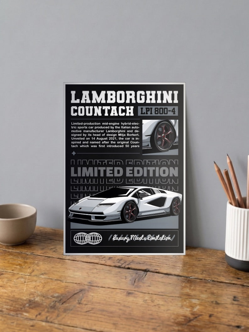 Lamborghini Countach LPI 804 Cars Poster