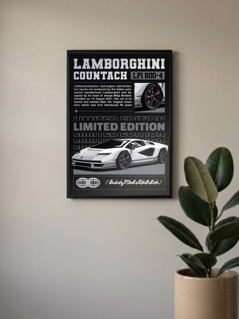Lamborghini Countach LPI 804 Cars Poster