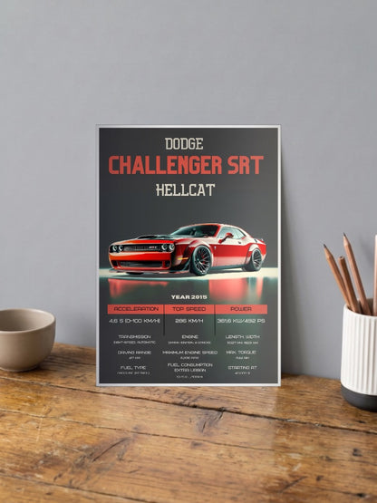 Dodge Challenger SRT Hellcat American Muscle Cars Poster