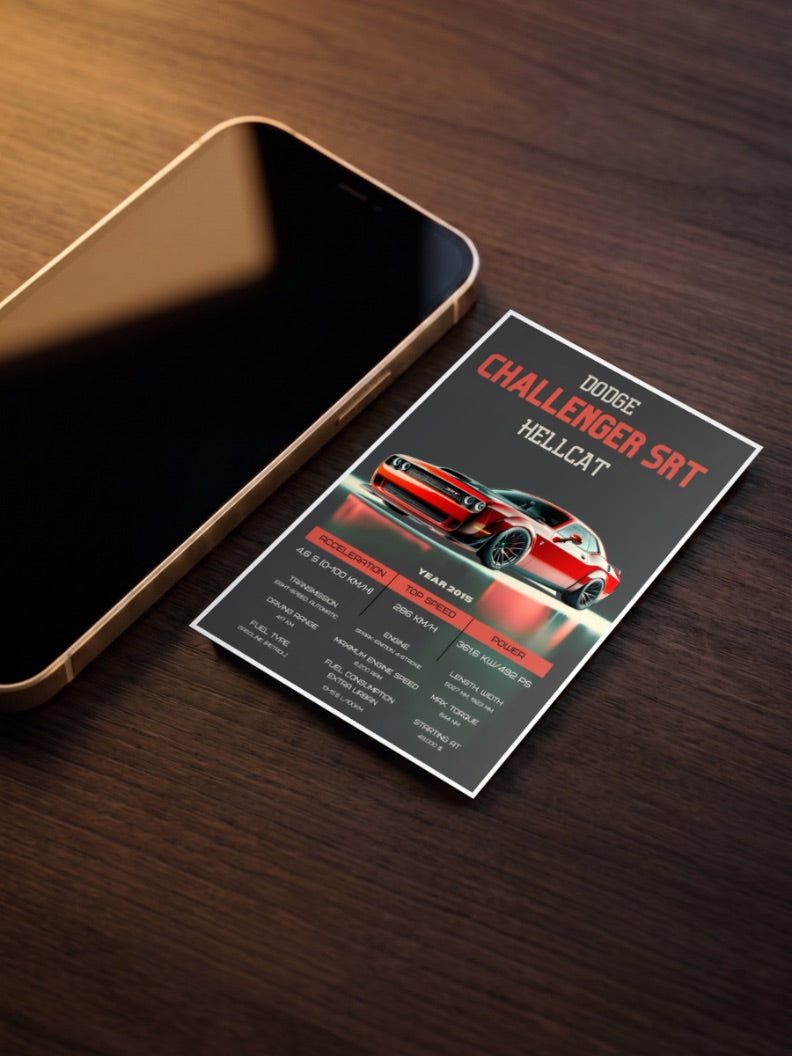 Dodge Challenger SRT Hellcat American Muscle Cars Poster