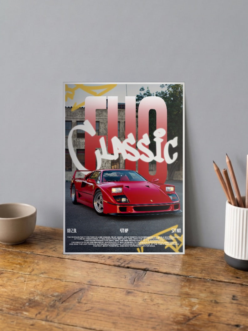 Ferrari F40 Grip and Go Cars Poster