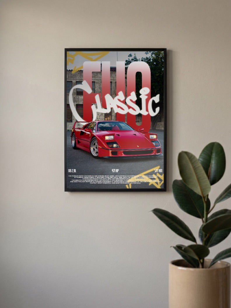 Ferrari F40 Grip and Go Cars Poster