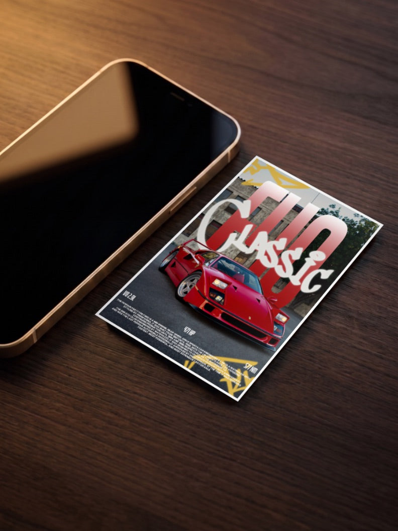 Ferrari F40 Grip and Go Cars Poster