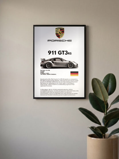 Porsche 911 GT3RS Car Poster