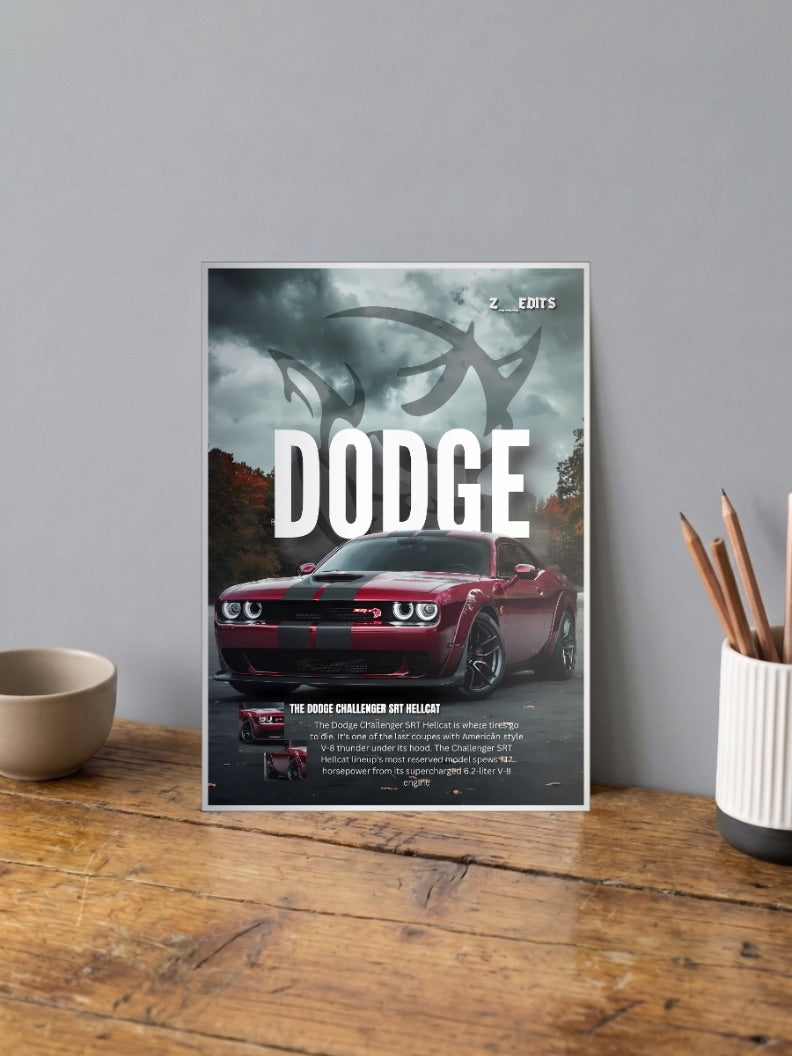 Dodge Challenger SRT Hellcat Cars Poster