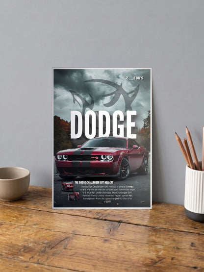 Dodge Challenger SRT Hellcat Cars Poster