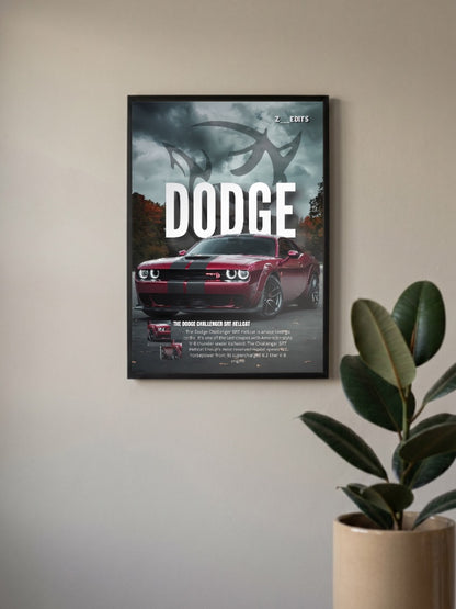 Dodge Challenger SRT Hellcat Cars Poster