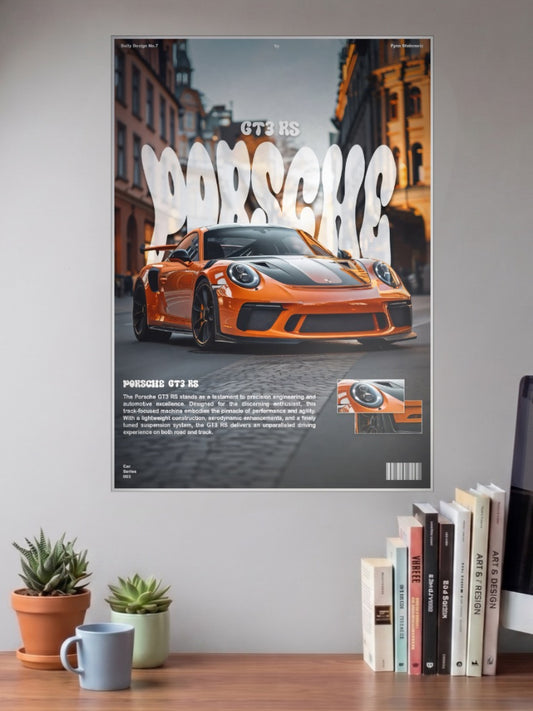 Porsche GT3 RS Garage Icon Cars Poster