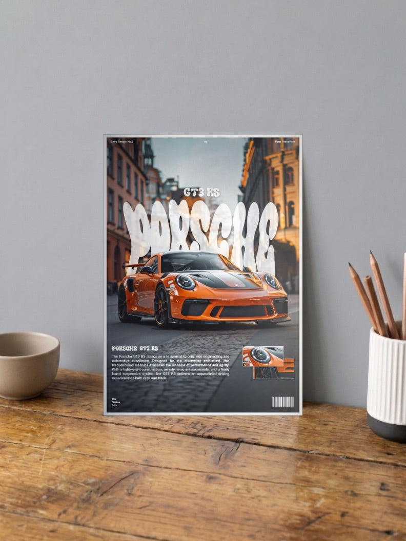 Porsche GT3 RS Garage Icon Cars Poster