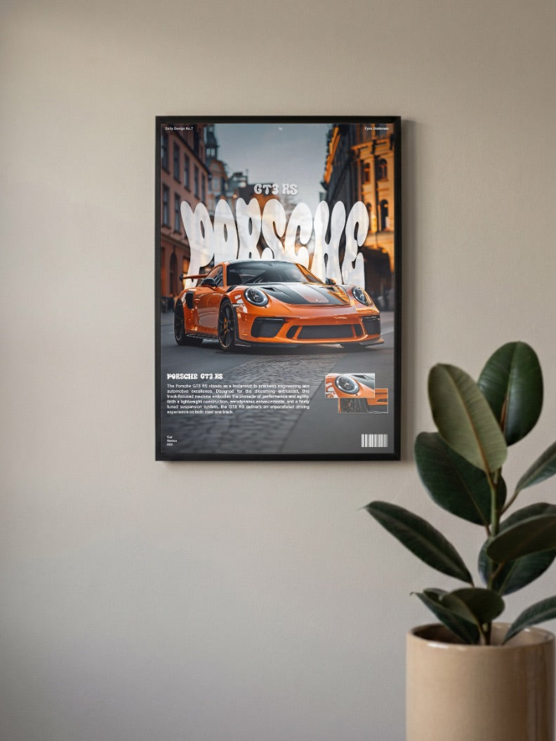 Porsche GT3 RS Garage Icon Cars Poster