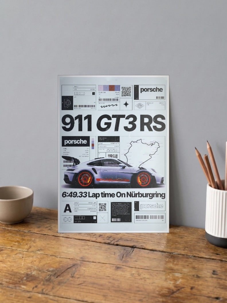 Porsche 911 GT3 RS Cars Poster