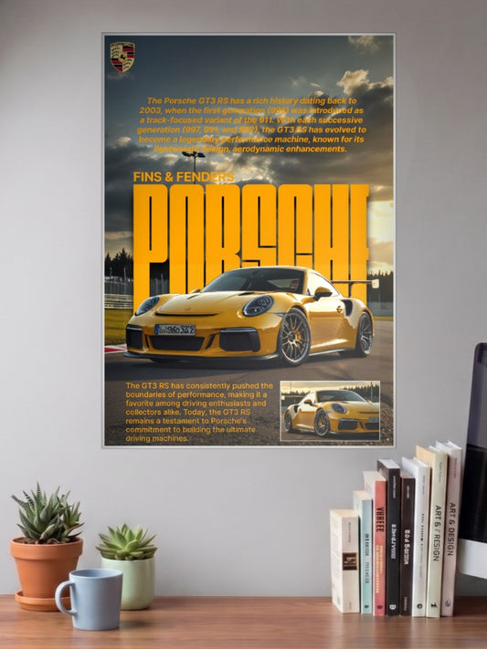 Porsche Fins and Fenders Cars Poster