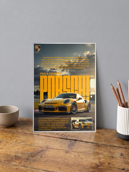Porsche Fins and Fenders Cars Poster