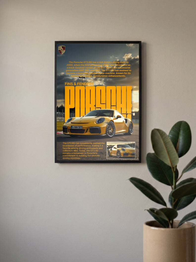 Porsche Fins and Fenders Cars Poster