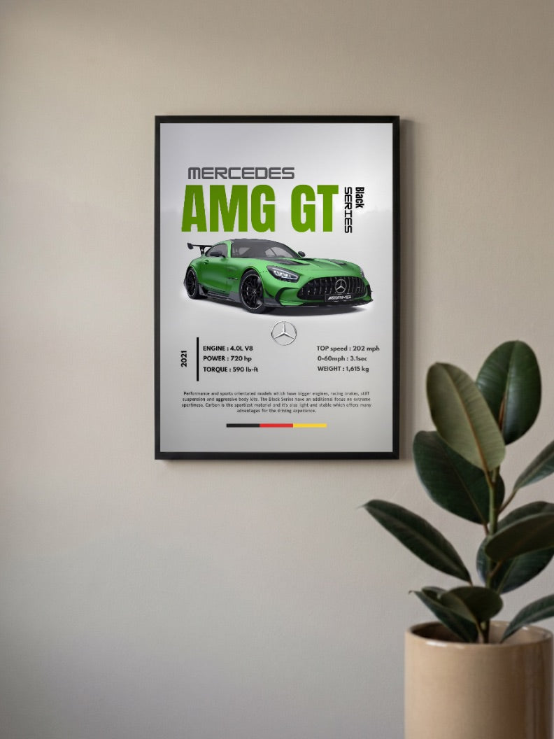 Mercedes AMG GT Cars Poster