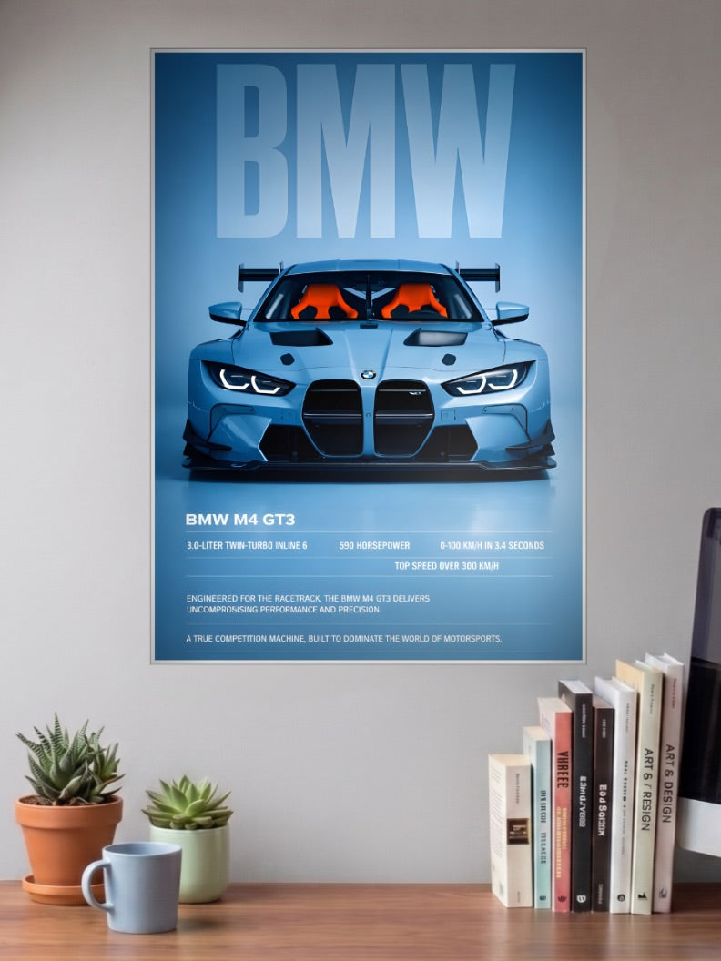 BMW M4 GT3 Cars Poster