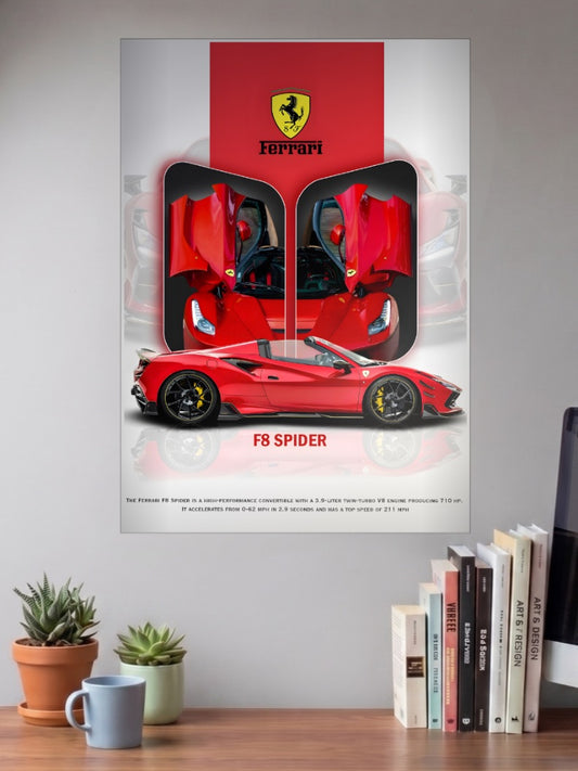 Ferrari F8 Spyder Cars Poster
