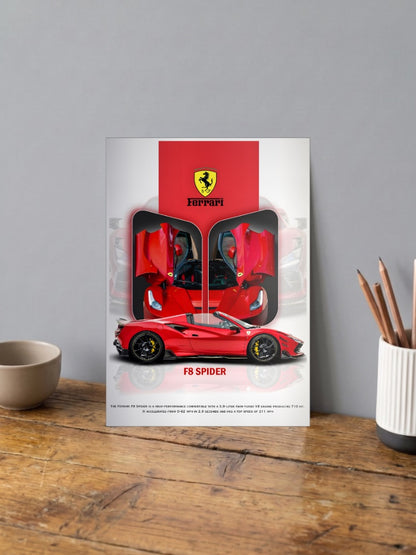Ferrari F8 Spyder Cars Poster