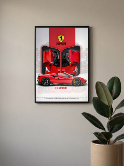 Ferrari F8 Spyder Cars Poster