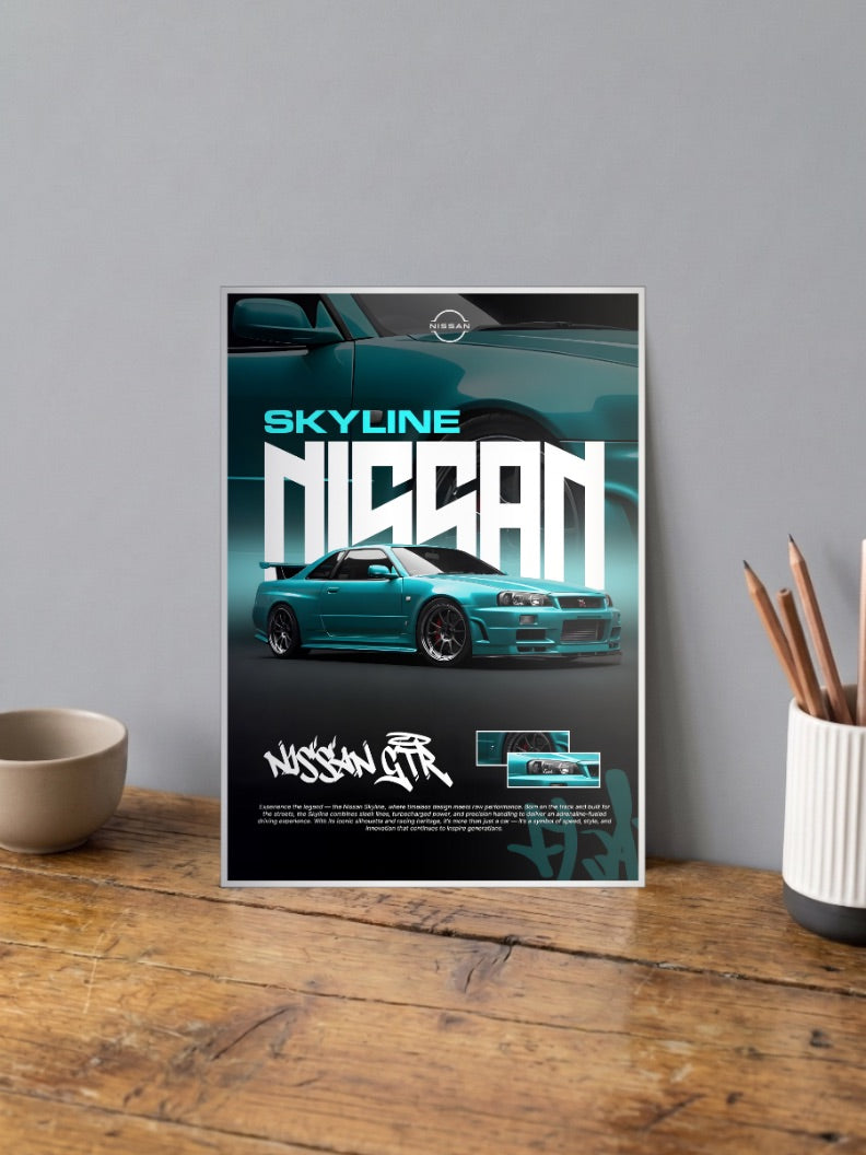 Skyline Nissan GT R Cars Poster