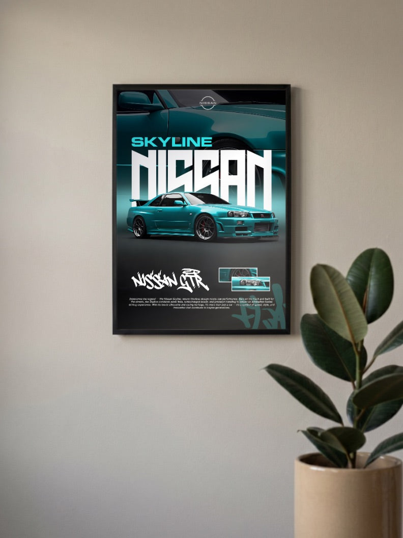 Skyline Nissan GT R Cars Poster