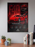 Ferrari F40 Cars Poster