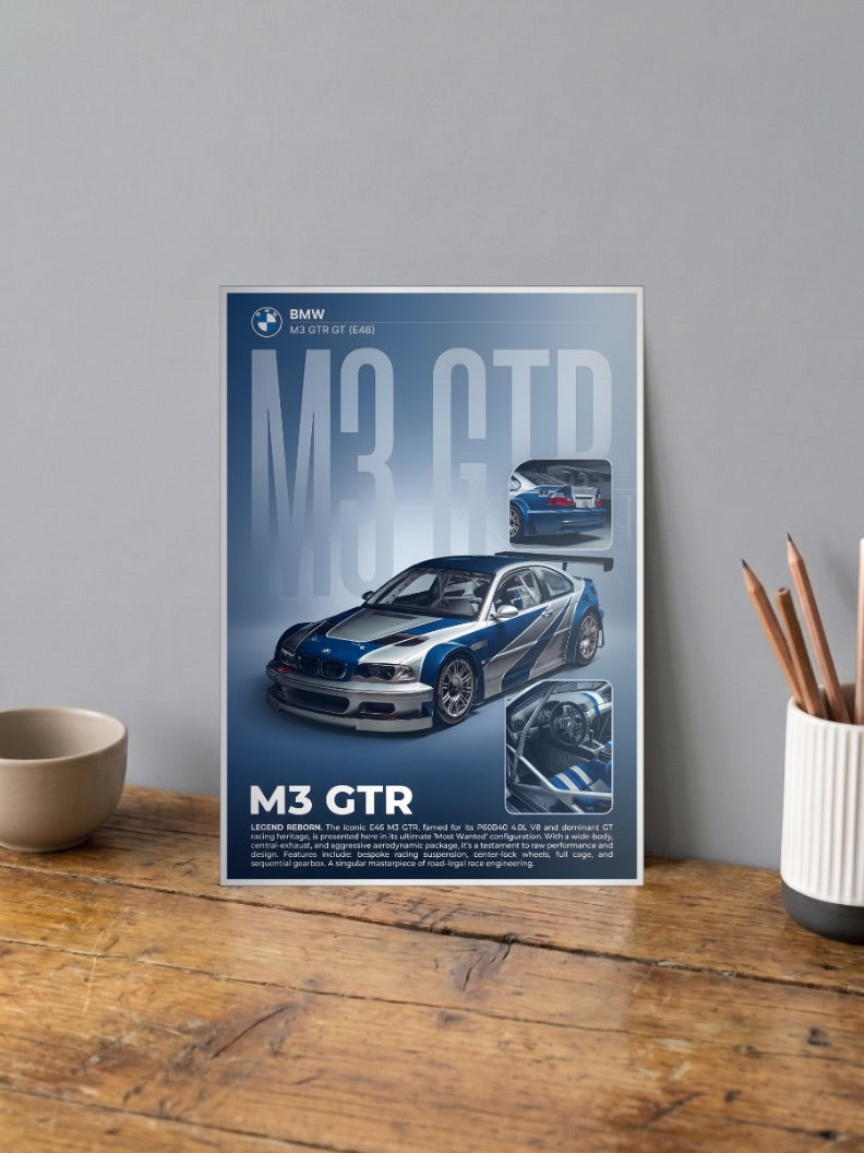 BMW M3 GTR Cars Poster