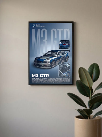 BMW M3 GTR Cars Poster