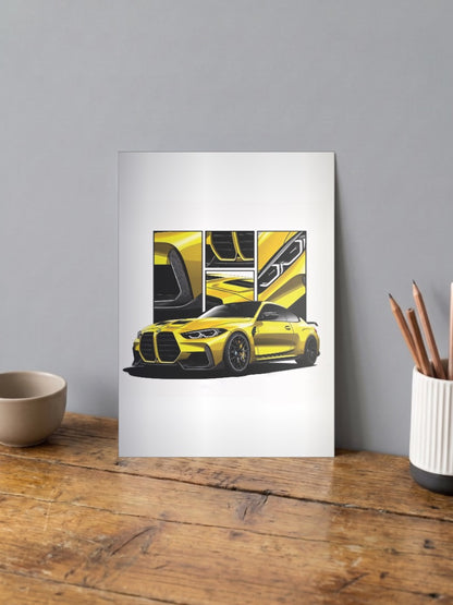 BMW M4 Car Poster