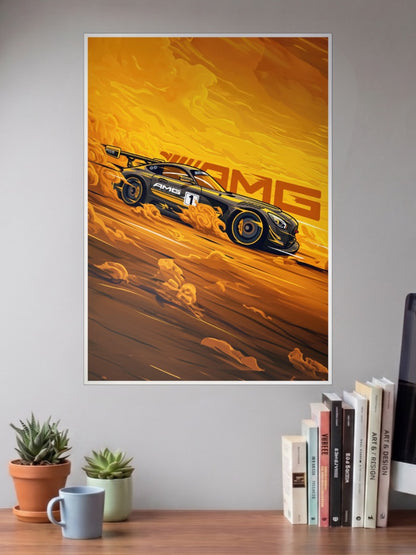 Animated BMW AMG Car Poster