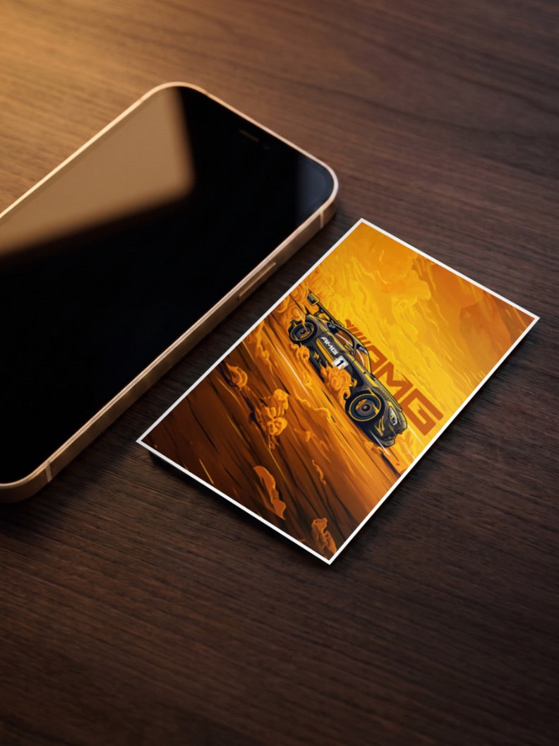 Animated BMW AMG Car Poster