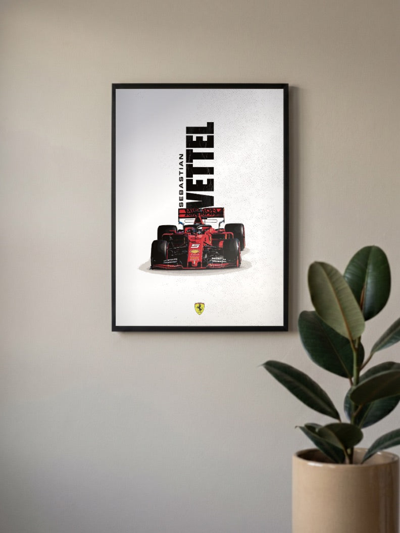 Sebastian Vettel F1 Car Poster