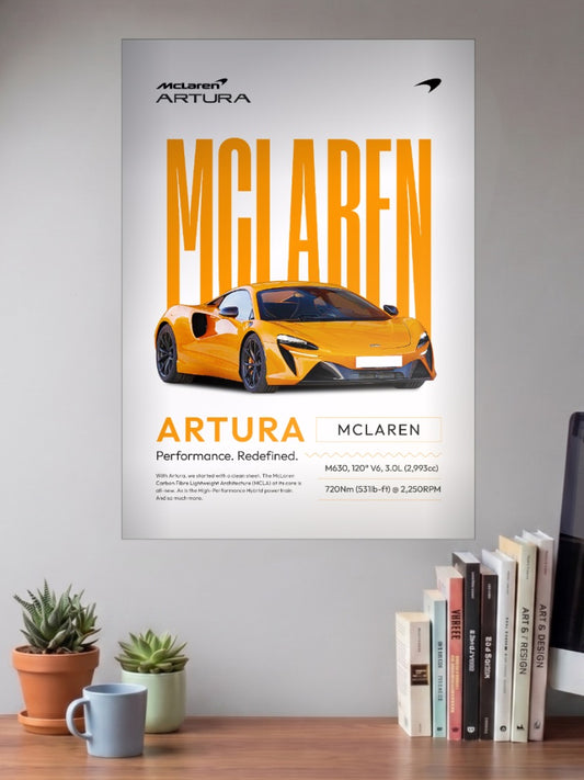 McLaren Artura Papaya Rocket Cars Poster