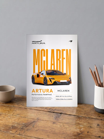 McLaren Artura Papaya Rocket Cars Poster