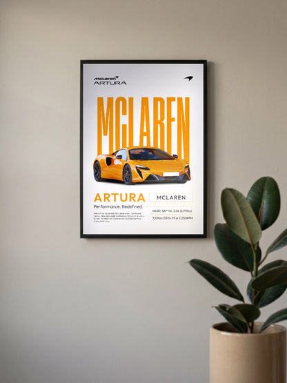 McLaren Artura Papaya Rocket Cars Poster