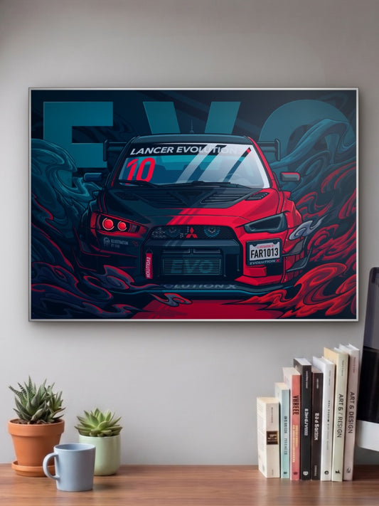 Mitsubishi Lancer Evo Car Poster